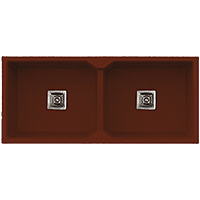 QS-76 Double Bowl Kitchen Sink 37" x 18" x 10" Inch Quartz Brown