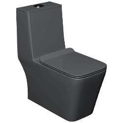 OPC-AG-29211PP Armani Grey Lavish Siphonic One Piece Closet S Trap (9" Inch) With Soft Close Seat Cover With Hinges, Fixing Accessories Set and Accessories Set, Cistern Fittings