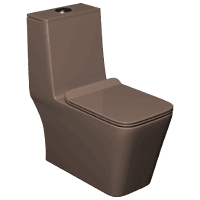 OPC-LW-29211PP Lush Brown Lavish Siphonic One Piece Closet S Trap (9" Inch) With Soft Close Seat Cover With Hinges, Fixing Accessories Set and Accessories Set, Cistern Fittings