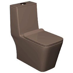 OPC-LW-29211PP Lush Brown Lavish Siphonic One Piece Closet S Trap (9" Inch) With Soft Close Seat Cover With Hinges, Fixing Accessories Set and Accessories Set, Cistern Fittings