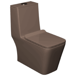 OPC-LW-29211PP Lush Brown Lavish Siphonic One Piece Closet S Trap (9" Inch) With Soft Close Seat Cover With Hinges, Fixing Accessories Set and Accessories Set, Cistern Fittings