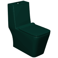 OPC-PG-29211PP Peacock Green Lavish Siphonic One Piece Closet S Trap (9" Inch) With Soft Close Seat Cover With Hinges, Fixing Accessories Set and Accessories Set, Cistern Fittings