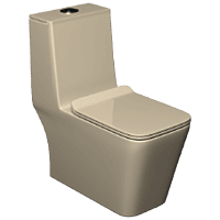 OPC-SB-29211PP Saint Beige Lavish Siphonic One Piece Closet S Trap (9" Inch) With Soft Close Seat Cover With Hinges, Fixing Accessories Set and Accessories Set, Cistern Fittings