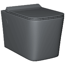 WHC-AG-29321PP Armani Grey Lavish Rimless Wall Hung Closet With Soft Close Seat Cover, Hinges, Accessories Set