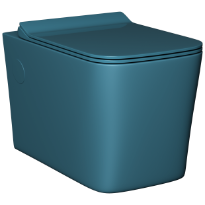 WHC-LU-29321PP Luxe Blue Lavish Rimless Wall Hung Closet With Soft Close Seat Cover, Hinges, Accessories Set