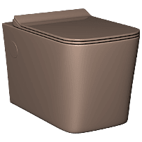 WHC-LW-29321PP Lush Brown Lavish Rimless Wall Hung Closet With Soft Close Seat Cover, Hinges, Accessories Set