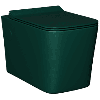 WHC-PG-29321PP Peacock Green Lavish Rimless Wall Hung Closet With Soft Close Seat Cover, Hinges, Accessories Set