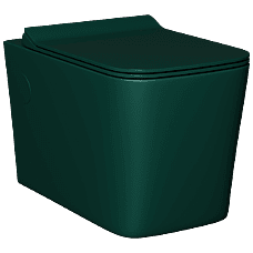 WHC-PG-29321PP Peacock Green Lavish Rimless Wall Hung Closet With Soft Close Seat Cover, Hinges, Accessories Set