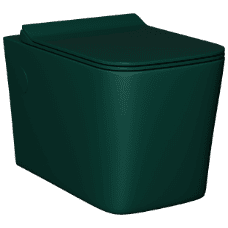 WHC-PG-29321PP Peacock Green Lavish Rimless Wall Hung Closet With Soft Close Seat Cover, Hinges, Accessories Set