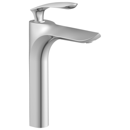 Kia Single Lever Tall Basin Mixer With Braided Hoses