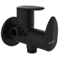 KA-MB-3107 2 Way Angle Cock With Wall Flange (Matt Black)