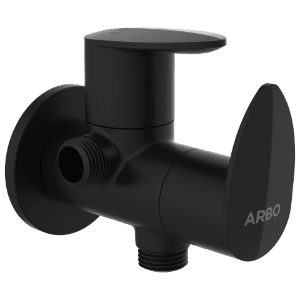 KA-MB-3107 2 Way Angle Cock With Wall Flange (Matt Black)