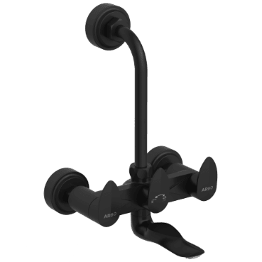 KA-MB-3120 Wall Mixer 2 In 1 With Connecting Legs With Wall Flange (Matt Black)