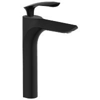 KA-MB-3128 Single Lever Tall Basin Mixer With Braided Hoses (Table Mounted Model) (Matt Black)