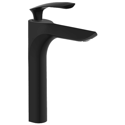KA-MB-3128 Single Lever Tall Basin Mixer With Braided Hoses (Table Mounted Model) (Matt Black)