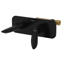 KA-MB-3129 Concealed Body For Single Lever Basin Mixer Wall Mounted With Exposed Part Kit, Consisting Of Operative Lever, Basin Spout & Wall Flange (Matt Black)