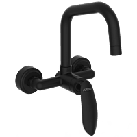KA-MB-3143 Single Lever Sink Mixer With Swinging Spout With Connecting Legs With Wall Flange (Wall Mounted Model) (Matt Black)