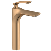 KA-RG-3128 Single Lever Tall Basin Mixer With Braided Hoses (Table Mounted Model) (Rose Gold)