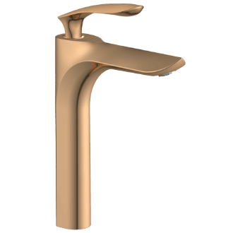 KA-RG-3128 Single Lever Tall Basin Mixer With Braided Hoses (Table Mounted Model) (Rose Gold)