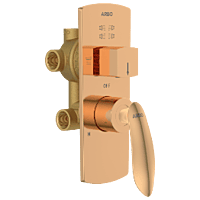 KA-RG-3153 2 Inlet 3 Outlet High Flow Diverter Body With Upper Part Set (Rose Gold)
