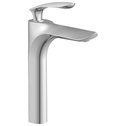 KA-3128 Single Lever Tall Basin Mixer With Braided Hoses (Table Mounted Model)