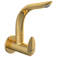 KA-GG-3108 Sink Cock With Swinging Spout With Wall Flange (Wall Mounted Model) (Gold)