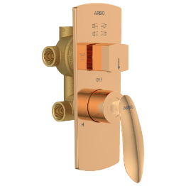 KA-RG-3153 2 Inlet 3 Outlet High Flow Diverter Body With Upper Part Set (Rose Gold)