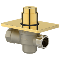 MP-GG-5217 Metropole Forged Brass WC Flush Valve 32mm (1.25" Inch) With Exposed Shut Off Provision & Square Plate (Glossy Gold)