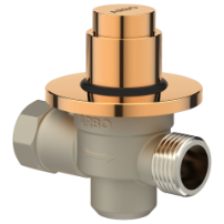 MP-RG-5221 Metropole Forged Brass WC Flush Valve 40mm (1.5" Inch) With Exposed Shut Off Provision & Round Plate (Rose Gold)