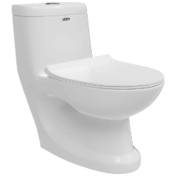 OPC-18121PP Elite Washdown One Piece Closet P Trap With Soft Close Seat Cover, Hinges, Fixing Accessories Set and Accessories Set, Cistern Fittings