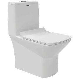 OPC-31211UF Kia Siphonic One Piece Closet S Trap (9" Inch) With UF Soft Close Seat Cover With Hinges, Fixing Accessories Set and Accessories Set, Cistern Fittings