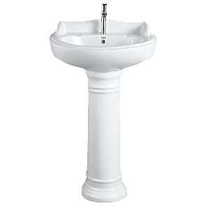 WFP-18732 Elite Wash Basin 22" x 16" With Full Pedestal