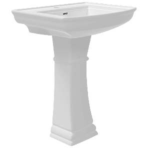 WFP-26731 Solo Wash Basin 25" x 20" With Full Pedestal