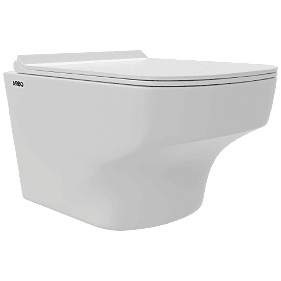 WHC-30322UF Lavish Rimless Blind Installation Wall Hung Closet With UF Soft Close Seat Cover, Hinges, Accessories Set