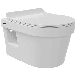 WHC-32321PP Cosmo Rimless Wall Hung Closet With Soft Close Seat Cover, Hinges, Accessories Set