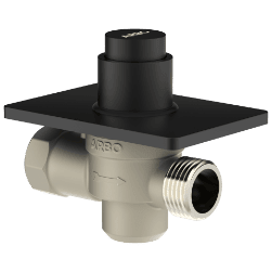 MP-MB-5216 Metropole Forged Brass WC Flush Valve 25mm (1" Inch) With Exposed Shut Off Provision & Square Plate (Matt Black)