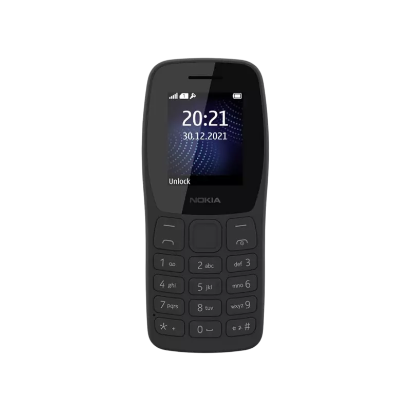 Nokia 105 Single Sim (Black) with charger