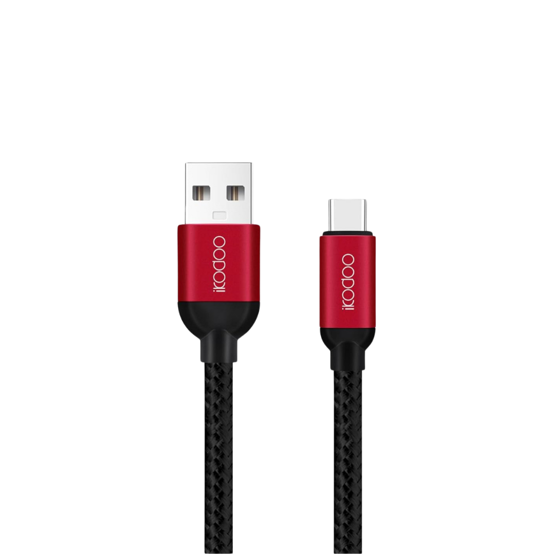 IKODOO USB to Type C Cable Unbreakable 45W / 480 Mbps 3A Fast Charging Braided Cable