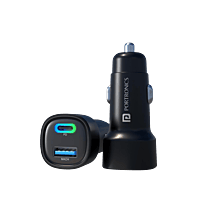 Portronics 30 W Car Charger (Black) Type-C & USB