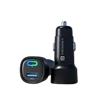Portronics 30 W Car Charger (Black) Type-C & USB