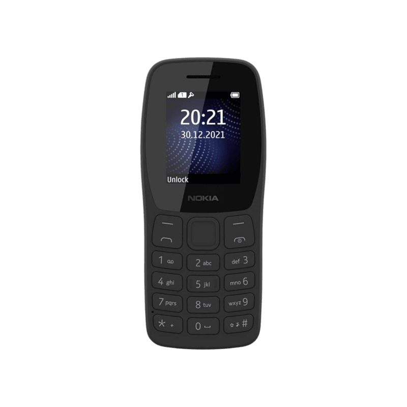 Nokia 105 Classic Dual Sim (Charcoal) With Charger