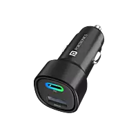 Portronics 80 W Turbo Car Charger (Black) Type-C & USB