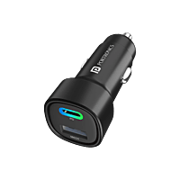 Portronics 80 W Turbo Car Charger (Black) Type-C & USB