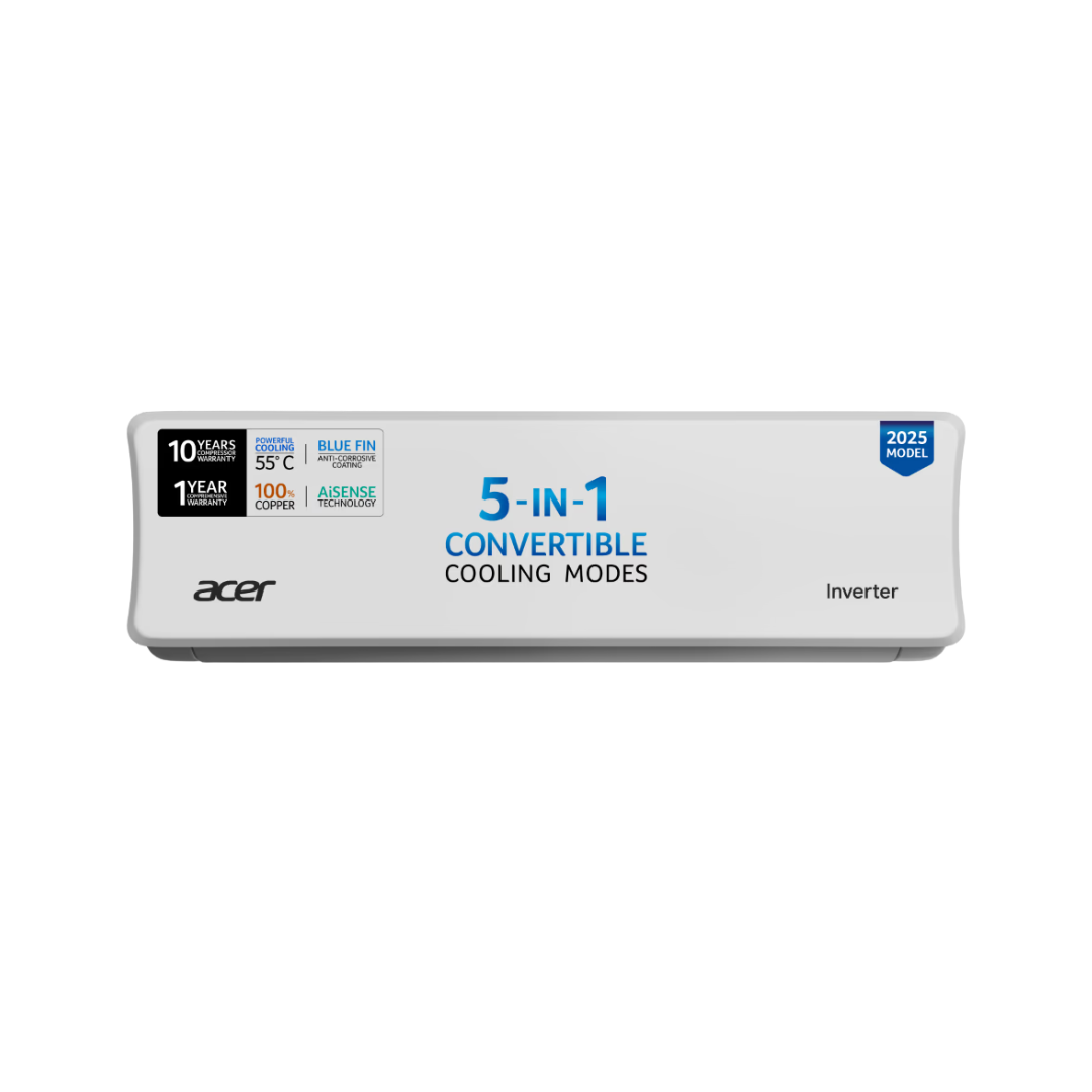 Acer 1.5 Ton 3 Star Smart Split AC (Copper, 5 in 1 Convertible, Anti-Bacterial PM 1.0 Filter, Cools at 55 degree Celsius Temp, 10 Mtrs Long Air Throw, 2025 Model), AR15AS3IO1HLE25