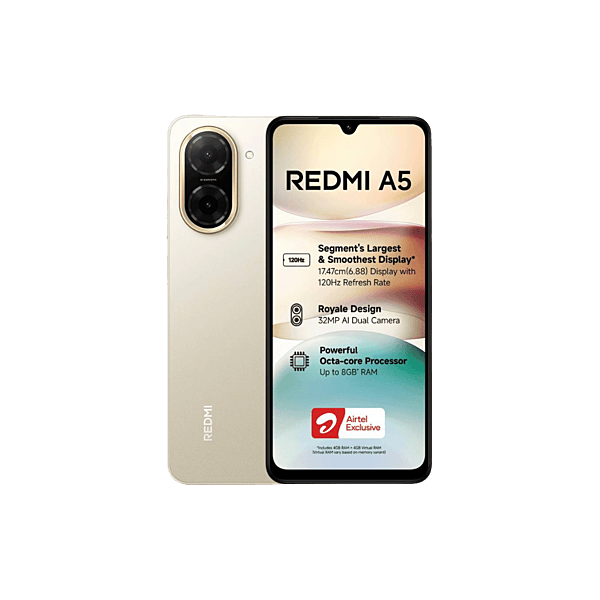 REDMI A5 4G (Jaisalmer Gold, 64 GB)  (3 GB RAM)