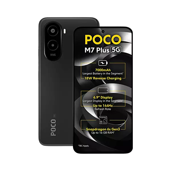 POCO M7 Plus 5G (Carbon Black, 128 GB) (8 GB RAM)