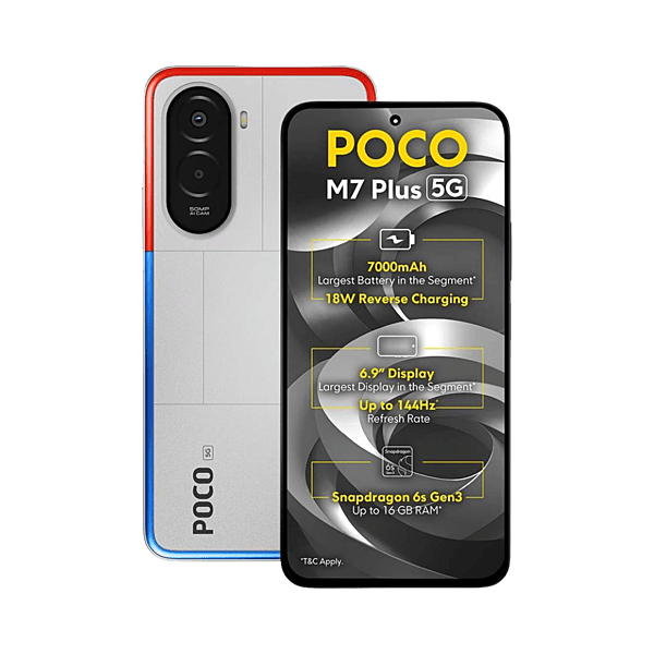 POCO M7 Plus 5G (Chrome Silver, 128 GB)  (8 GB RAM)