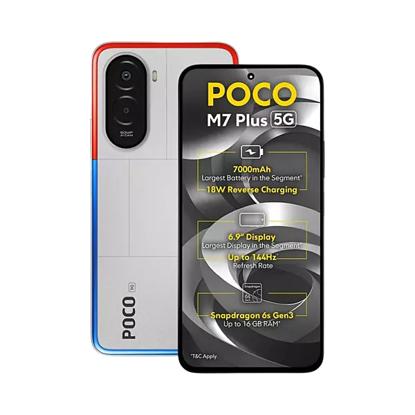POCO M7 Plus 5G (Chrome Silver, 128 GB) (8 GB RAM)