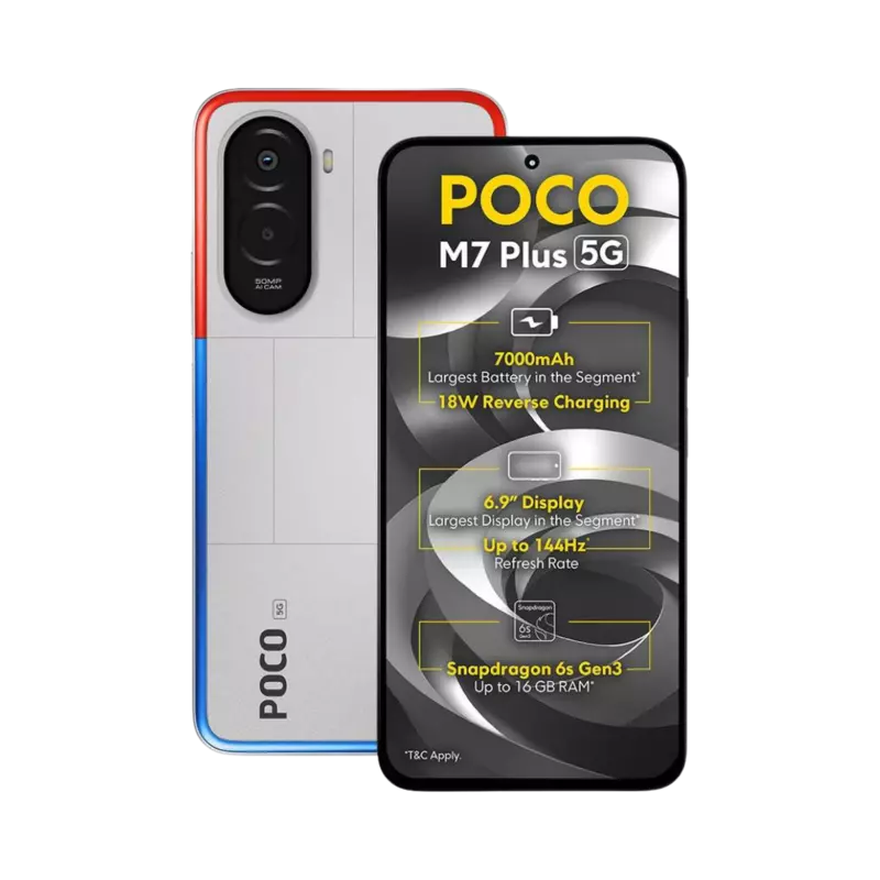 POCO M7 Plus 5G (Chrome Silver, 128 GB)  (8 GB RAM)