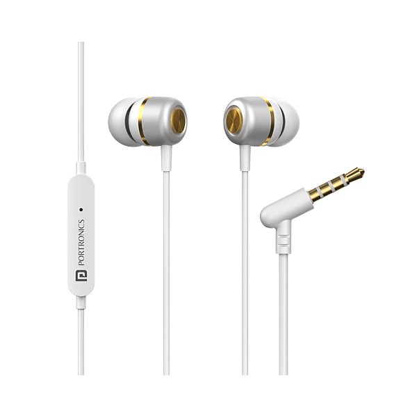 Portronics Coch 10 Wired  (White, In the Ear)